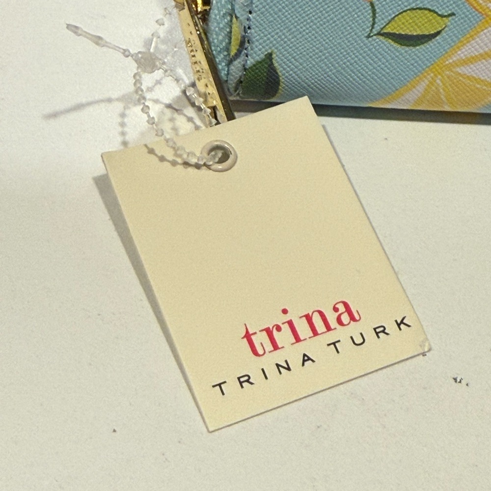 Trina Turk Blue and Yellow Lemon Print Wallet - Picture 2 of 5